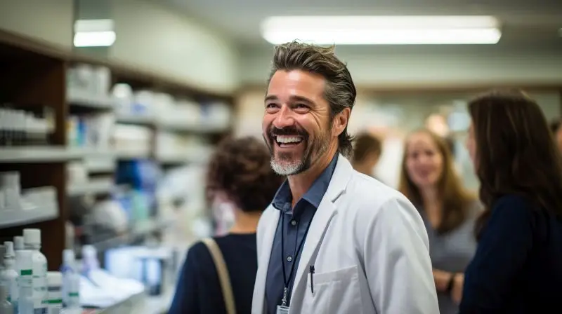 Dedicated employees at First Medicines working together, showcasing teamwork and commitment to providing innovative AI-powered pharmacy solutions and exceptional customer service